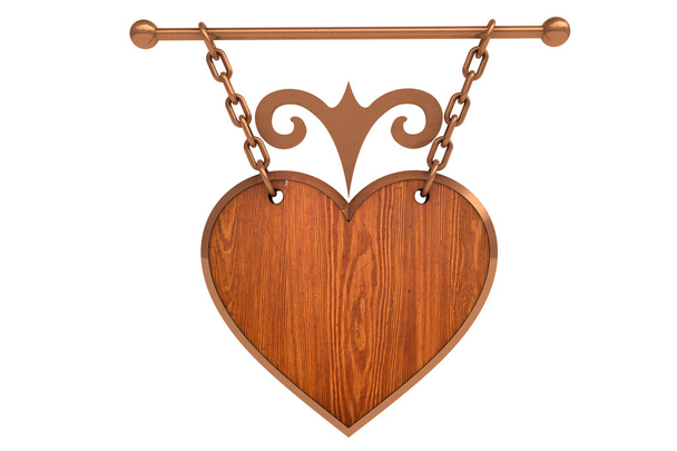 Wooden heart sign - Photo, Image