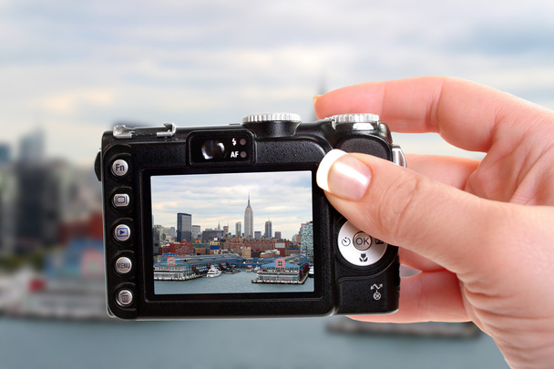 Fotografar o horizonte do edifício de Nova Iorque
 - Foto, Imagem