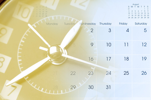 klok en kalender - Foto, afbeelding