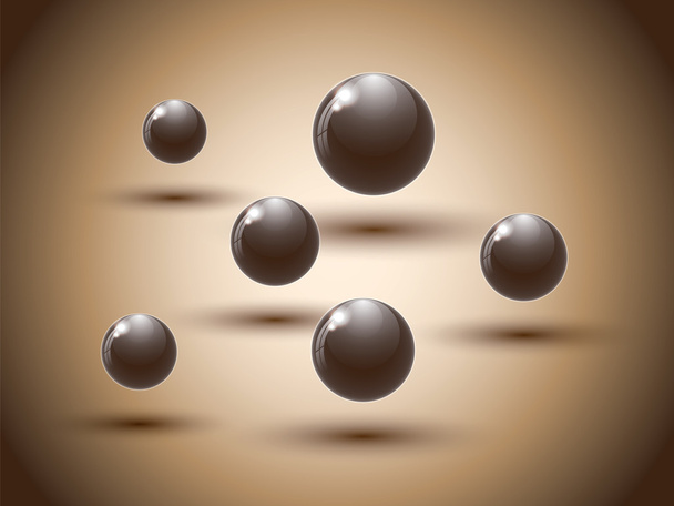 Brown chocolate balls on colorful background. - Vector, Image