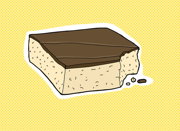Один кусок торта укусил - Вектор,изображение