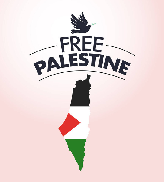 Szabad Palesztina, Palesztina Rajztérkép koncepció. - Vektor, kép