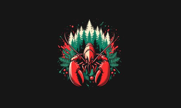 lobster on forest vector illustration design - Vector, Image