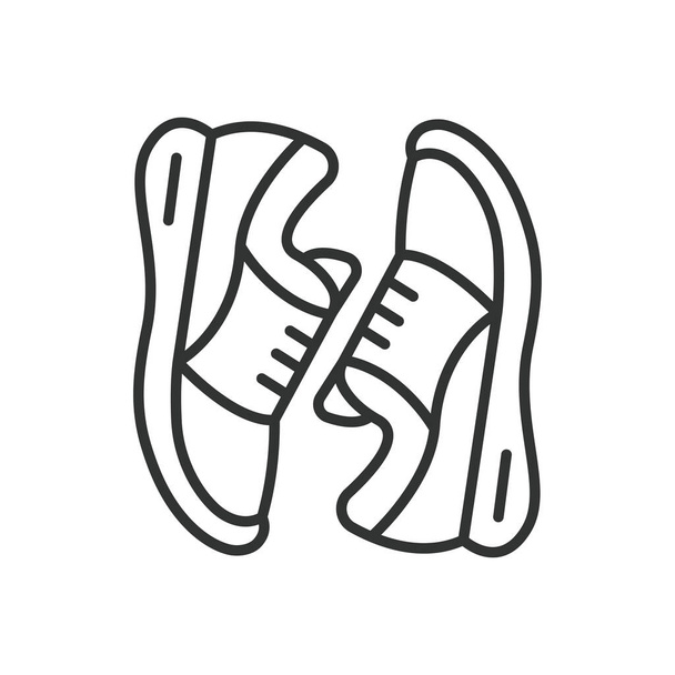 Sneakers icon line design. , Обувь, обувь, спортивная, бег трусцой, бег, значок, стиль спортивные активные векторные иллюстрации - Вектор,изображение