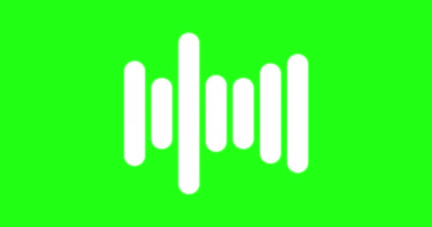 Ηχητική κυματομορφή απομονωμένη στο πράσινο chromakey - Πλάνα, βίντεο