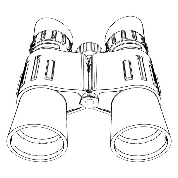 Army Binoculars Vector. Illustration Isolated On White Background. A Vector Illustration Of Binoculars. - Vector, Image