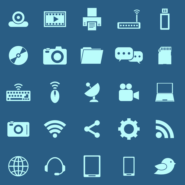Hi-tech color icons on blue background - Vector, Image