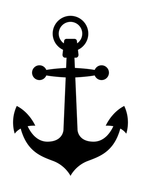 Simple black ships anchor silhouette - Vector, Image