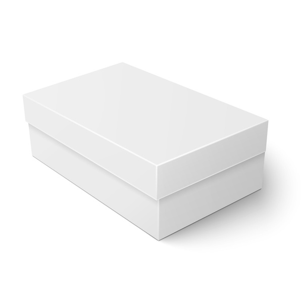 White cardboard shoebox template. - Vector, Image