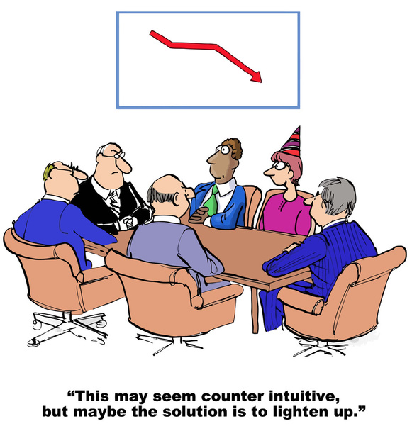 Cartoon of business declining sales - Vector, Image