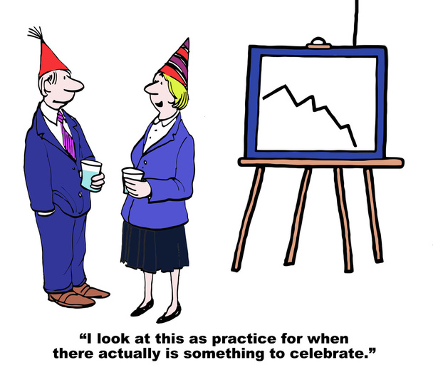 Cartoon of business people practicing celebration. - Vector, Image