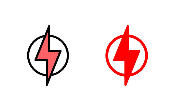 Набір іконок блискавки ілюстрація. електричний знак і символ. значок живлення. енергетичний знак
 - Вектор, зображення
