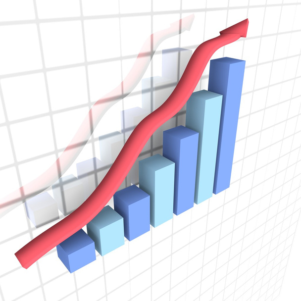 Business financial 3D graph - Photo, Image