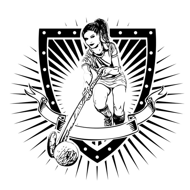 escudo de hóquei em campo
 - Vetor, Imagem