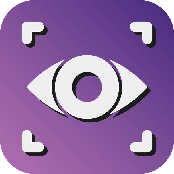 Eye Scan Vector Glyph Gradient háttér ikon személyes és kereskedelmi használatra - Vektor, kép