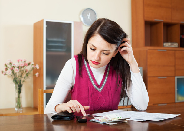 Woman thinking about financial issue - Photo, Image