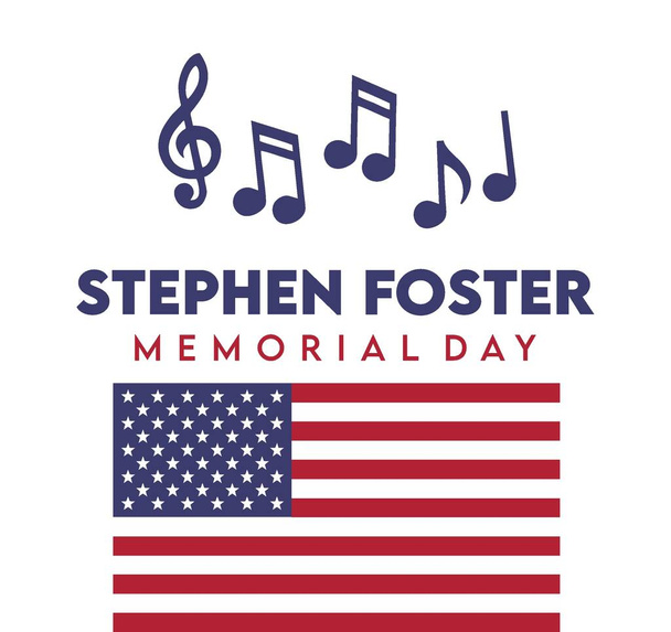 Stephen Foster Memorial Day Estados Unidos - Vector, imagen