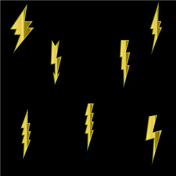 Lightning flat icons set - Vector, Image