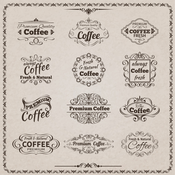 Káva znak sada - Vektor, obrázek