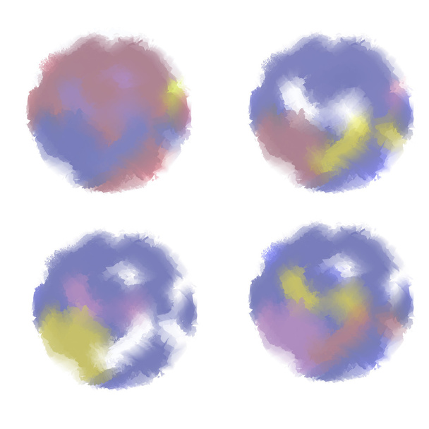 Vector manchas de acuarelaColorido vector aislado círculos de pintura de acuarela
 - Vector, imagen