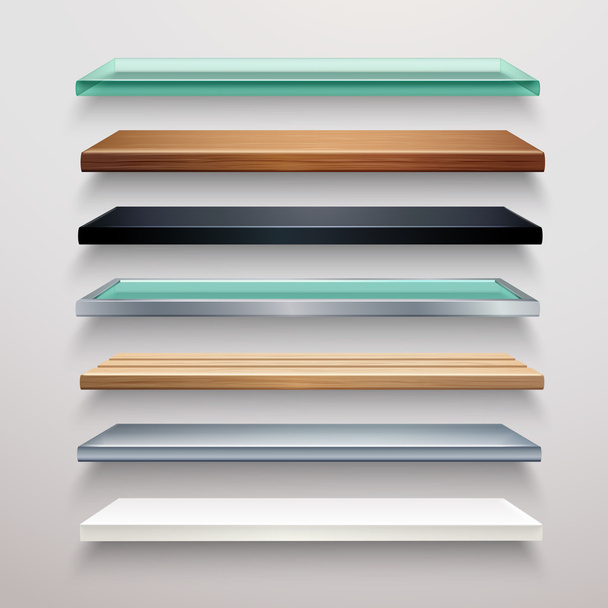 Realistic Shelves Set - Vector, Image