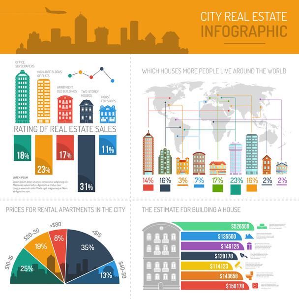House Infographics Set - Vektor, obrázek