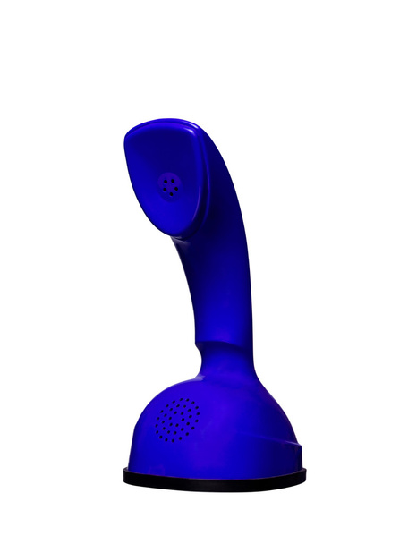 Синій Вінтажний телефон Cobra ізольований на білому тлі
 - Фото, зображення