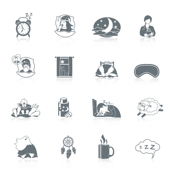 Conjunto de iconos de tiempo de sueño
 - Vector, imagen