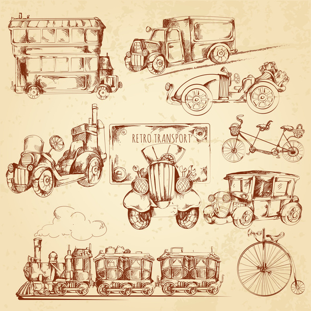 Vintage Transport Sketch - Vector, Image