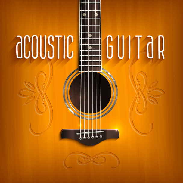 Acoustic Guitar Background - Vector, Image