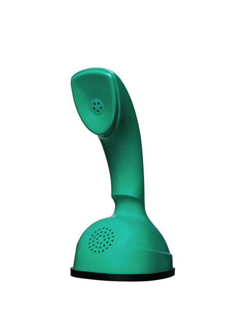 Зелений старовинний телефон Cobra ізольований на білому тлі
 - Фото, зображення