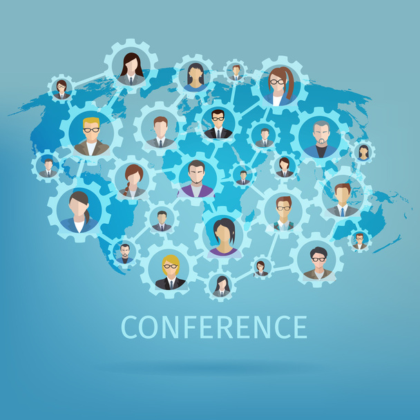 Concepto de conferencia de negocios
 - Vector, Imagen
