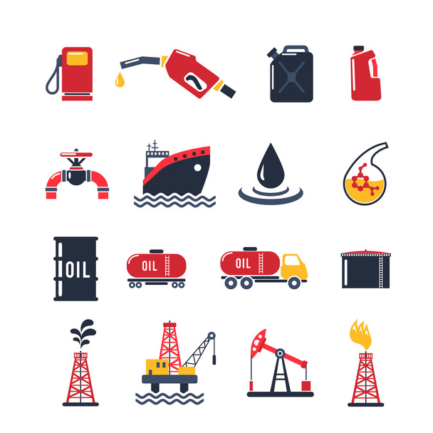 Набор иконок нефтяной промышленности
 - Вектор,изображение