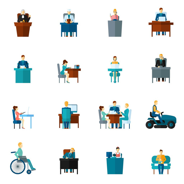 Sedentary Icons Flat - Vector, Image