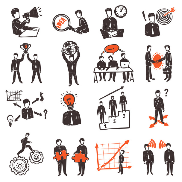 Meeting People Icon Set - Vector, Image
