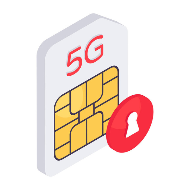 Un icono de diseño creativo de la tarjeta SIM segura  - Vector, imagen