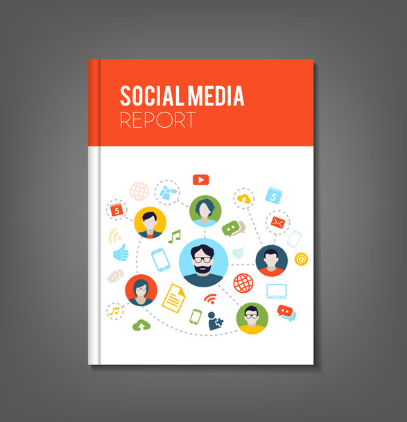 Social Media broszura - Wektor, obraz