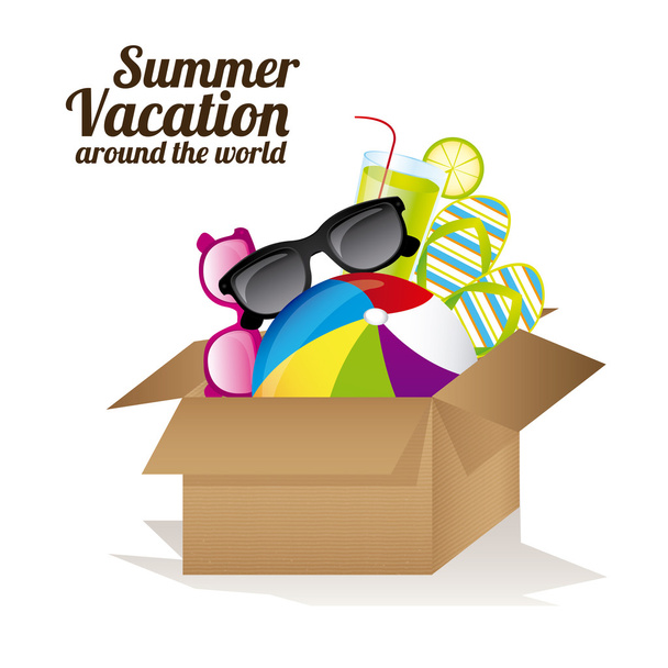 Diseño de vacaciones de verano
 - Vector, Imagen