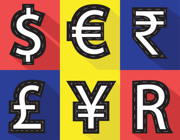 Ilustração vetorial Moeda Dinheiro Dólar Libra Euro Conceito
 - Vetor, Imagem
