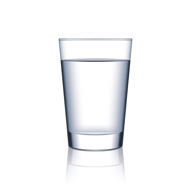 白いベクトルに分離された水のガラス - ベクター画像
