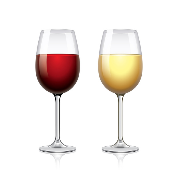 Glass of wine isolated on white vector - Wektor, obraz