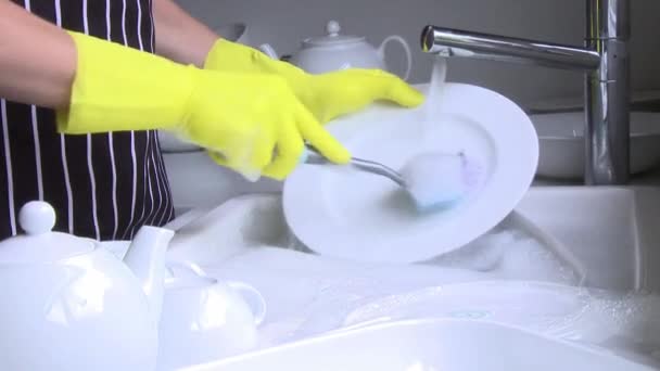 Woman washing the dishes - Footage, Video