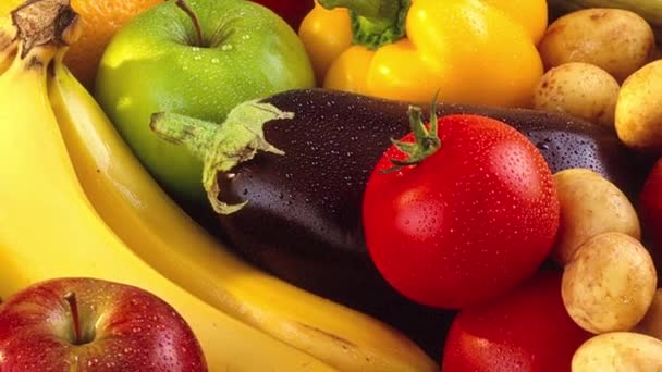 friss gyümölcs és zöldség - Felvétel, videó