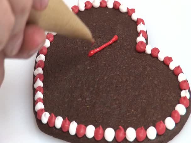 Decorating chocolate biscuit - Footage, Video
