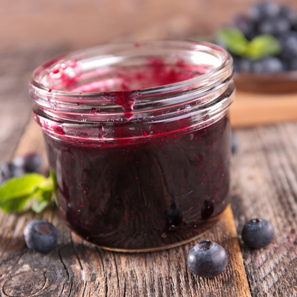 Close up of blueberry jam - Foto, afbeelding