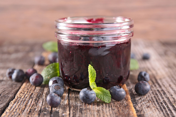 Close up of blueberry jam - Foto, afbeelding