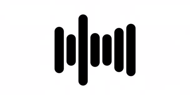 Black sound waveform on a white background. Seamless loop animation - Footage, Video