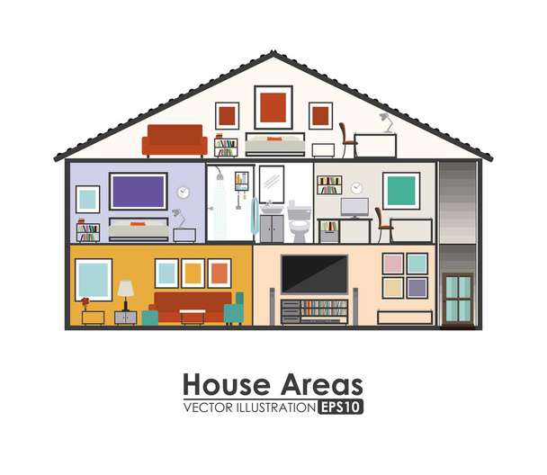 House areas design - Vetor, Imagem