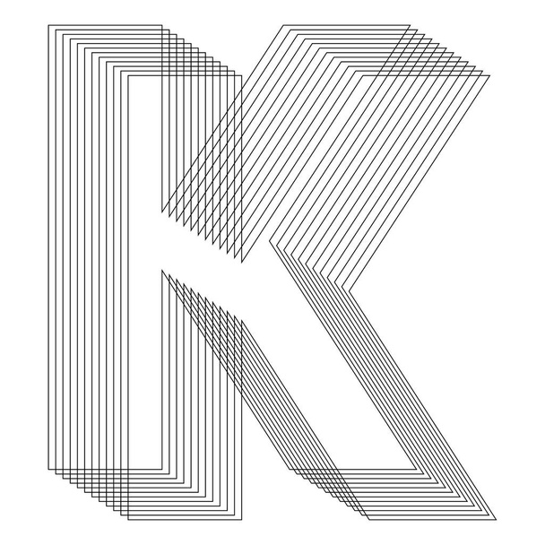 Στοιχείο σχεδιασμού λογότυπου της K. 3D Γεωμετρικό γράμμα. Στυλ streetwear. Αδύνατο σχήμα, οπτική ψευδαίσθηση. Ιερή γεωμετρία. Εικονογράφηση διάνυσμα 10 eps. - Διάνυσμα, εικόνα
