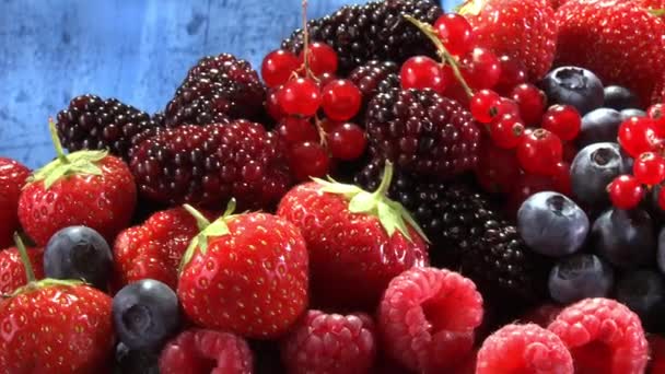 Rozmanité plody v přepravka - Záběry, video